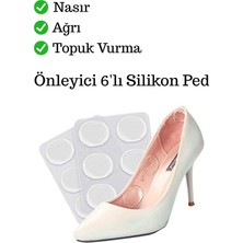 Tonkut Ayakkabı Topuk Vurma ve Nasır Koruyucu Silikon Ped Ayak Vurma Önleyici Jel Taban Desteği 6 Adet