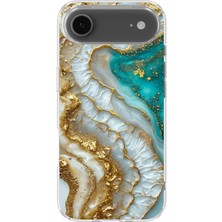 Karsu Design iPhone 17 Air Uyumlu Baskılı Şeffaf Telefon Kılıfı | Koleksiyon: Marble And Gold Luxury