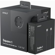 Avolt Square 1 Usb-C Kablo Seti Tasarım Priz Çoklayıcı