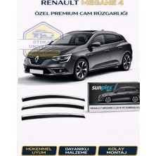 Sunplex Renault Megane 4 2016 ve Sonrası Kromlu Cam Rüzgarlığı Takım 4 Lü Rüzgar Kesici Yağmur Önleyici