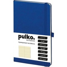 Pulko Notebook PND011 Sert Kapak 13X21CM 55GR. 160 Sayfa Termo Deri Çizgili Defter - Mavi
