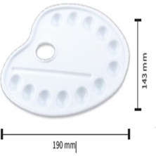 Ark Oval Boya Paleti 19X14,3 cm Çok Bölmeli Plastik Ressam Paleti