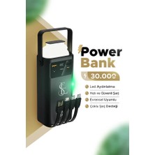 Ensiga Hızlı Şarjlı Powerbank 30000MAH 22.5W Dahili Kablolu 2x USB Outdoor Taşınabilir