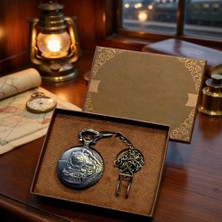 Livenda Antika Tren Tasarımlı Köstekli Cep Saati