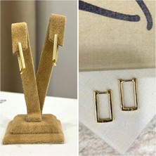 Ca Shopping Dikdörtgen Tasarım Çelik Küpe