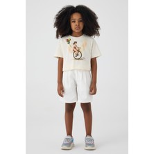 Tyess Bg Store Kız Çocuk Ekru Tshirt