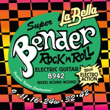 La Bella Strings La Bella B942 Elektro Gitar Teli Seti (Orta Seviye - 09-42 Extra Light) | Nikel Kaplama, Kolay Bend