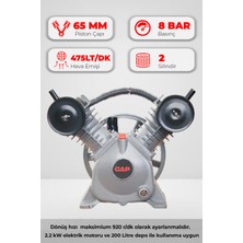 GAP Kompresör Kompresör Kafası Çift Piston 8 Bar Pistonlu G20-65