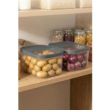 EW's Kitchenware 2'li 12 Lt Multibox Füme Kayar Kapaklı Saklama Kabı & Erzak Kabı & Patates Soğan Kovası