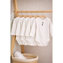 Qr Baby %100 Pamuklu Yenidoğan & Bebek Uzun Kollu Body 5'li Ekonomik Paket