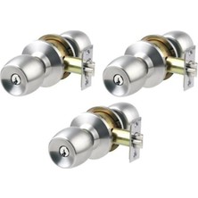 Moonshop 3’lü Set Topuzlu Kapı Kolu Kilidi Otel Tipi Kapı Kolu Kilit