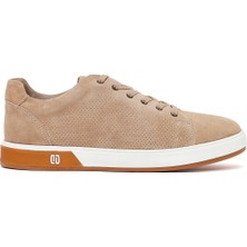 Derimod Erkek Bej Bağcıklı Süet Deri Sneaker 26SFD680810