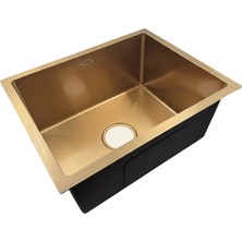 Compact 40X50 Altın Mutfak Evyesi SUS304 Paslanmaz Çelik 1 mm Kalınlık Ankastre Gold Evye