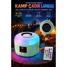 Wair Teknoloji Solar Güneş Enerjili Kamp Çadır Lambası Işığı Bluetooth Hoparlör Rgb LED Kumandalı Aydınlatma + Şarj