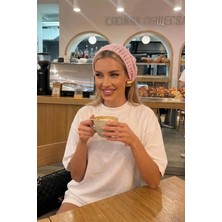 Bahels Kadın Pembe File Model Bandana, Örgü Bandana