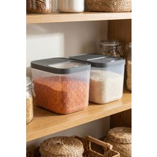 EW's Kitchenware 2'li 16 Lt Multibox Füme Kayar Kapaklı Saklama Kabı & Erzak Kabı & Toz ve Tablet Deterjan Kutusu