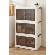 EW's Kitchenware Beyaz Üç Katlı Portatif Dolap & Çok Amaçlı Mutfak ve Kiler Düzenleyici 29X48X84 cm