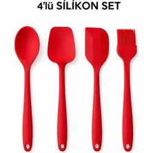 Isıya Dayanıklı Yanmaz Yapışmaz Kaşık-Spatula-Fırça -Oval Spatula