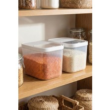 EW's Kitchenware 2'li 16 Lt Multibox Beyaz Kayar Kapaklı Saklama Kabı & Erzak Kabı & Toz ve Tablet Deterjan Kutusu