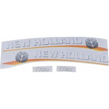 Peren Traktör New Holland TT50 Yan Yazı Takımı Sarı Tip Kaporta Etiketi Sağ - Sol Kaput Sticker Seti