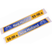 Peren Traktör New Holland 55-56S Yan Yazı Takımı Kaporta Etiketi Sağ - Sol Kaput Sticker Seti Mavi Tip