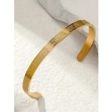 Deryora Ayetel Kürsi Bileklik Paslanmaz Çelik Ayarlanabilir Erkek/kadın Bileklik