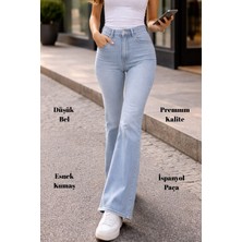 Cedy Denım Kadın 5 Cep Düşük Bel Ispanyol Paça Skinnyfit Esnek Jean Pantolon C619