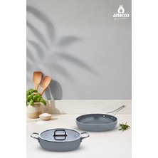 Amboss Sera Nova Seramik 3 Parça Tencere & Tava Seti - Gri