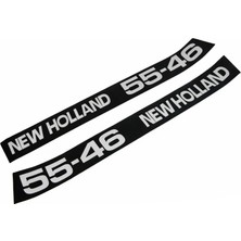 Peren Traktör New Holland 55-46 Yan Yazı Takımı Kaporta Etiketi Siyah Sağ - Sol Kaput Sticker Seti