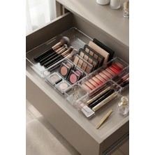EW's Kitchenware 7 Parça Şeffaf Çekmece Içi Makyaj ve Takı Organizer Seti & Modüler Bölmeli Düzenleyici