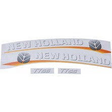 Peren Traktör New Holland TT55 Yan Yazı Takımı Sarı Tip Kaporta Etiketi Sağ - Sol Kaput Sticker Seti