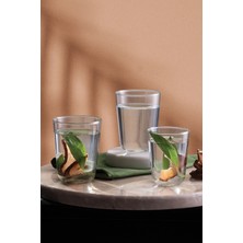 Paşabahçe 18 Parça Otto Bardak Seti Şeffaf Cam Malzeme ile Şık Sunum İçin Desensiz Tasarım