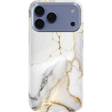 Karsu Design iPhone 17 Pro Max Uyumlu Baskılı Şeffaf Telefon Kılıfı | Koleksiyon: Marble And Gold Luxury