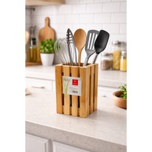 Vivatti Bambu Dik Kaşıklık,bamboo Bıçak Çatal Kaşık Tutacağı,dekoratif Tezgah Üstü Kaşıklık,bambu Mutfak Düzenleyici