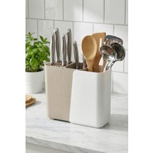 EW's Kitchenware Vizon Sürgülü Dik Kaşıklık & Fonksiyonel Bıçaklık ve Mutfak Düzenleyici 9X17X21 cm