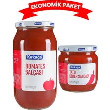 Kırkağa Domates Salçası 1000 gr ve Biber Salçası 425 gr Organik Ekonomik Paket
