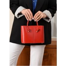 Özüm Çanta Kadın 3 Bölmeli Uzun Askılı Kol ve Omuz Çantası Kırmızı