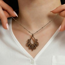 Koçak Takı Ahşap Kolye Modern Özgün Minimalist Takı Model No 254