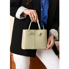 Özüm Çanta Kadın 3 Bölmeli Uzun Askılı Kol ve Omuz Çantası Fıstık Yeşili