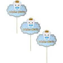 Parti Adresi Diş Buğdayı Dişim Çıktı Yazılı Konuşma Balonu Mavi 5'li