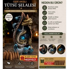 Tedi Sanat Lüks Altın Ejderha Tasarımlı Şelale Tütsülük – Geri Akışlı Duman Efekti + 10 Adet Tütsü Hediyeli