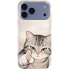 Karsu Design iPhone 17 Pro Max Uyumlu Baskılı Şeffaf Telefon Kılıfı | Koleksiyon: Minimal Cat Line Art