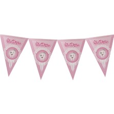 Parti Adresi Dişim Çıktı Yazılı Flama Bayrak Diş Buğdayı Parti Süsü Pembe