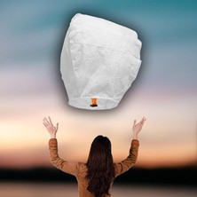 Süsle Bebek ve Parti Dilek Feneri, Dilek Balonu Beyaz - 1 Adet