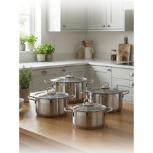 Hascevher Enzo 8 Pcs Tencere Seti (18/20/22/24)