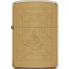 Zippo Tugra Çakmak Altın Renkli Premium Tasarım ve Hediye Seçeneği ile Benzinli Kullanım