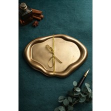 Yoyomold Dalgalı Sunumluk Gold Takı Tabağı-Sunumluk-Tasarım Biblo