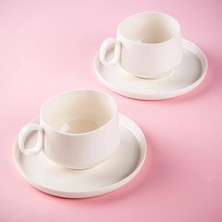 Tantitoni Classy Beyaz Porselen 2 Li Fincan Seti 210 ml