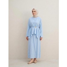 Foremia Aksesuar Detay Ikili Elbise-Bebe Mavisi -