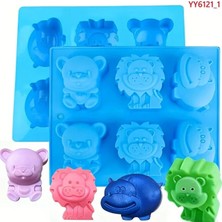 Yoyomold Sevimli Vahşi Hayvanlar 6 Lı Set Silikon Kalıp
